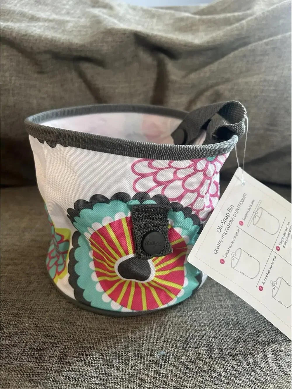 Thirty One Oh Snap Bin In Bubble Bloom Round Organization Caddy Floral New